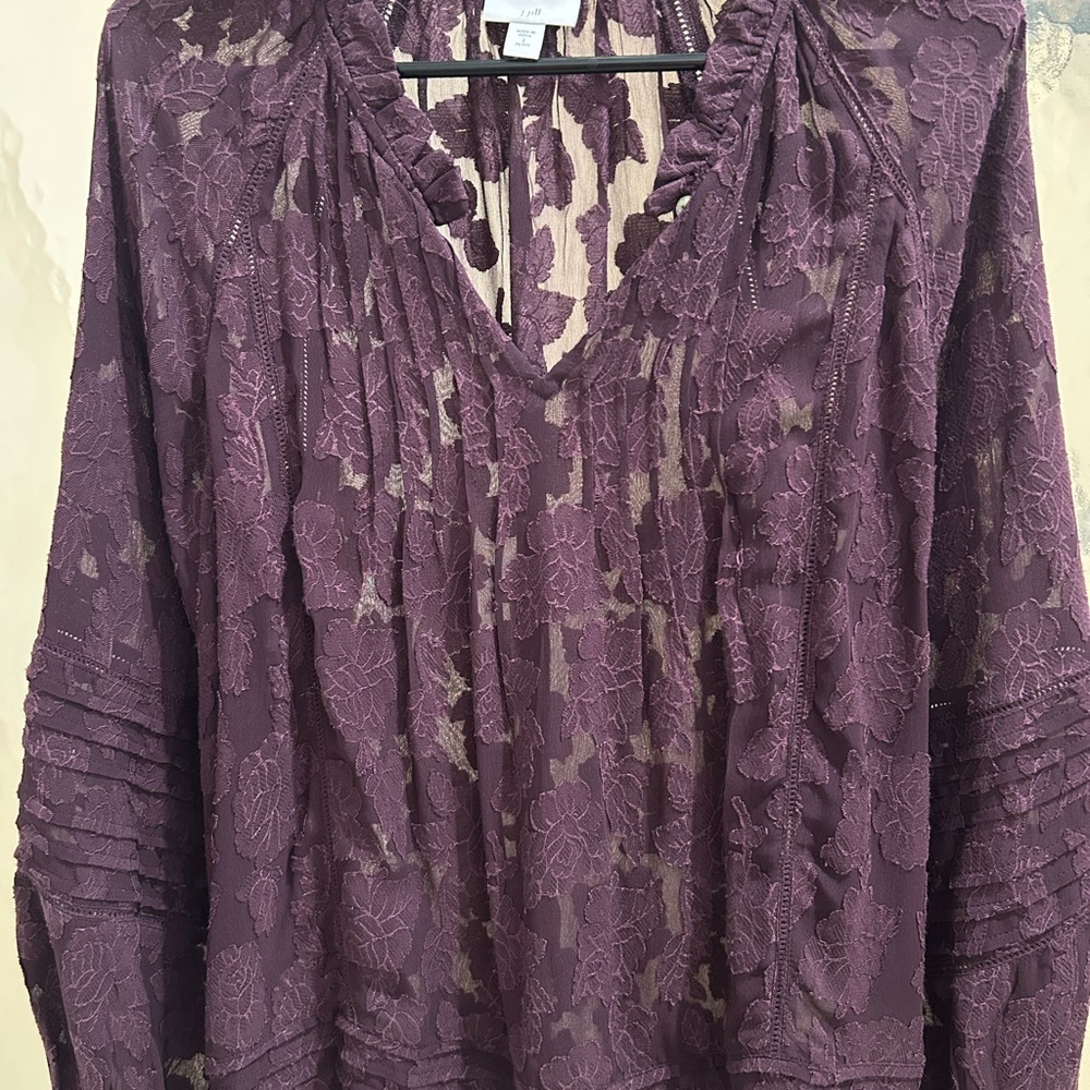 J. Jill Plum Lace Blouse